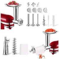XVX - Obst- und Gemüsesieb-Set mit Küchenmaschinen-Zerkleinerer-Aufsatz, Frischobst-Entsafter, Gemüsesieb-Aufsatz, Fleischwolf, Mixer und von XVX