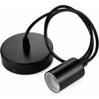 XVX - Pendelleuchte aus Metall, E27-Lampenfassung mit Kabel, 100 cm Pendelkabel, Hängekabel, ideal für Deckenbeleuchtung, Schwarz von XVX
