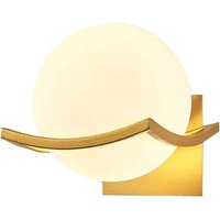 Runde Glaswandlampe im nordischen Stil, moderne minimalistische LED-Nachttischlampe mit goldenem Hintergrund, ideal für Wohnzimmer, Schlafzimmer oder von XVX
