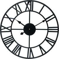 Runde Wanduhr aus Metall im Vintage-Stil, geräuschlos, tickt nicht, batteriebetrieben, 40 cm von XVX