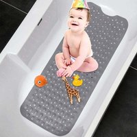 XVX - Rutschfeste Badematte, 100 x 40 cm, Duschmatte, extra lange maschinenwaschbare Badematte, rutschfeste Badematte mit Saugnapf, PVC-Material von XVX
