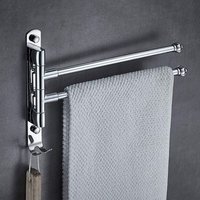 XVX - Rutschfester Handtuchhalter zur Wandmontage mit Stangenkopf, 180 Grad drehbarer Badezimmer-Handtuchhalter, schwenkbares Regal, Handtuchständer von XVX