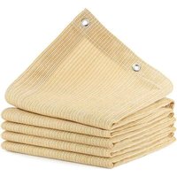 Sand (2x2m) Sonnensegel Sonnenschutz Rechteckig Segeltuch, 95% Anti-UV Automarkise mit Seilen und Kabelbindern für Garten, Terrasse, Balkon, Camping, von XVX