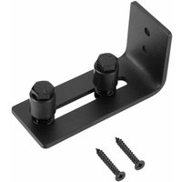 Scheunentür-Bodenführung, verstellbare Bodenrollenführung aus Kohlenstoffstahl für Rollen für Schiebetüren aus Holz, Wand/Tür, Schwarz - XVX von XVX