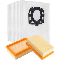 Set mit 10 Beuteln + 2 Filtern für den Staubsauger Karcher WD4 WD5 MV4 von XVX