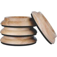 Set mit 4 geraden Klavierrollenschalen, Premium-Möbelbeine aus Hartholz, Primärfarben, 11 von XVX