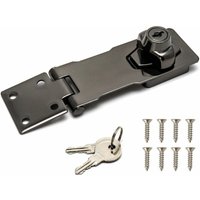Sicherheitsdiebstahl, 4/10 cm, schwarz, Schließvorrichtung mit Schlüssel und Schraube für Türschloss Haustür, Garagentor Sicherheitsdiebstahl, 4/10 cm, schwarz, Schließvorrichtung mit Schlüssel und Schraube für Türschloss Haustür, Garagentor von XVX