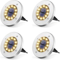 Solar Gartenleuchten Solar Gartenleuchten 12 led 4 Gartenleuchten Warmweiß Edelstahl Wasserdicht Outdoor, Garten, Hof, Rasen, Terrasse, Gehweg von XVX