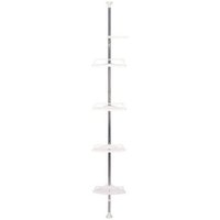 Teleskop Duschregal 100-320 cm Höhenverstellbares Duschregal ohne Bohren Teleskopregal Eckregal mit 4 Körben von XVX