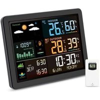 Thermometer-Hygrometer mit Wettervorhersage, Funkwetterstation mit Außensensor von XVX