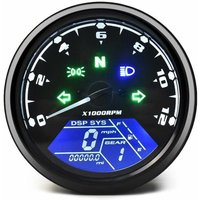 Universeller Kilometerzähler für Motorräder, digitaler LCD-Tachometer, Drehzahlmesser mit Nachtlicht, passend für die meisten gängigen 12-V-Motorräder von XVX