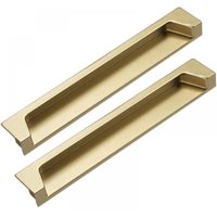 Verdeckter Schiebetürgriff, 2er-Pack versteckte Schiebetürknöpfe aus Zinklegierung mit Schrauben (Größe: Lochmittenabstand 128 mm) von XVX