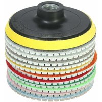 XVX 11 Stück 10,2 cm Nass-Diamant-Schleifscheiben, Schleifscheibe + 1 Stützteller für Granit, Marmor, Stein, Keramik, Fliesen, Beton von XVX