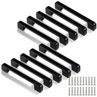 128 mm Küchengriff, 10 Stück schwarze Küchenschrankgriffe für Tür, Schublade, Schränke (mit Schrauben) von XVX