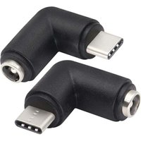 XVX - 2er-Pack/Typ c) 90-Grad-Typ-C-USB-Stecker auf dc 5,5 x 2,1 mm Buchse, DC-Hohlstecker, Netzteil, Typ-C-USB-Anschluss, 5 v, für von XVX