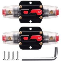 XVX - 2er-Pack 40A Inline-Leistungsschalter-Rückstellsicherung, 12V-24V dc 40A Rückstellsicherungshalter mit manueller Rückstellung für den Schutz von XVX