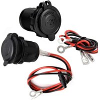 XVX - 2er-Pack Zigarettenanzünder-Steckdose, wasserdicht, Marinequalität, wasserdicht für Boot, Motorrad, Auto, mit 61 cm langem 12 V/24 v von XVX