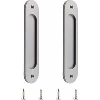 XVX - 2er-Pack ovaler Schiebetürgriff aus mattierter Aluminiumlegierung mit Schrauben für Scheunenschiebetüren von XVX