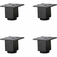 4 Stück (5 cm) höhenverstellbare Möbelbeine aus Aluminiumlegierung, Sofa-Couchtischbeine, Waschbecken-Badezimmerschrankfüße, 5 – 40 cm, Mattschwarz, von XVX