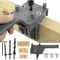 41-teiliges Dübelbohrlehren-Set, Dübelbohrlehren-Set, gerades Loch, Zimmerei-Dübellehre mit 6/8/10 mm Dübelzentrierer für handgehaltene Holzdübel von XVX