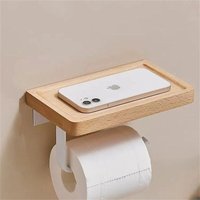 XVX - Badezimmer-Regal-Set – Duschregal und Haartrocknerhalter aus Holz zur Wandmontage – platzsparender Eckregal-Organizer von XVX