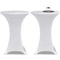 XVX - Cocktail-Tischdecke, 2er-Pack, runde Tischdecken mit quadratischen Ecken, Stretch-Spandex, weiß, 80 110 cm, für Party, Hochzeit, Geburtstag, von XVX