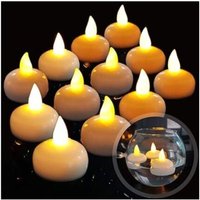 XVX - Flammenlose Schwimmkerze mit 12 LEDs, wasserdicht, batteriebetrieben, flackernde LED-Teelichter, die auf dem Wasser schwimmen, für Hochzeiten, XVX - Flammenlose Schwimmkerze mit 12 LEDs, wasserdicht, batteriebetrieben, flackernde LED-Teelichter, die auf dem Wasser schwimmen, für Hochzeiten, von XVX