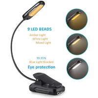 LED-Leselicht, wiederaufladbare USB-Klemmlampe, 9 Helligkeitsmodi und 3 Farbtemperaturen, 360° flexible Halsklemmlampe für Bett, Buch, Nachtlicht und LED-Leselicht, wiederaufladbare USB-Klemmlampe, 9 Helligkeitsmodi und 3 Farbtemperaturen, 360° flexible Halsklemmlampe für Bett, Buch, Nachtlicht und von XVX