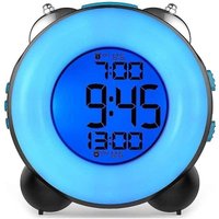 XVX Lauter Wecker für starke Schläfer mit optionalem Alarm. Zwei Alarmeinstellungen. Schlummerfunktion (vollständig blau) von XVX