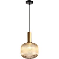 XVX - Moderner Kronleuchter, goldene Pendelleuchtenfassung mit bernsteinfarbenem Glasschirm, LED-Pendelleuchte XVX - Moderner Kronleuchter, goldene Pendelleuchtenfassung mit bernsteinfarbenem Glasschirm, LED-Pendelleuchte von XVX