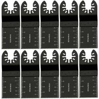 Oszillierende Sägeblätter für Metall/Holz, 10-teiliges Multitool-Sägeblatt-Zubehörset 34 mm, Werkzeugzubehör aus Karbonstahl, für Bosch Fein – Schwarz von XVX