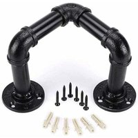 XVX Pipe Vintage Industrial Triangle Handtuchhalter – Wandmontierter Retro-Handtuchhalter zum Aufhängen von Bademantel-Aufhängern, von XVX