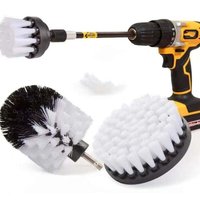 XVX - Premium-Bohrbürste, extra weich, weiß, 13 cm. Verkratzt keine Oberflächen. Geeignet für Teppich, Leder, Polster, Möbel, Autoinnenraum, von XVX