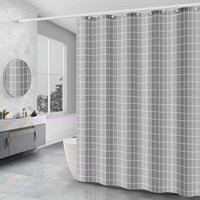 XVX - Schnelltrocknender Duschvorhang, wasserdichter Duschvorhang aus Polyestergewebe, maschinenwaschbar, halbtransparente Badezimmervorhänge mit 12 von XVX