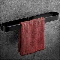 XVX - Selbstklebende Handtuchstangen 40 cm, Handtuchhalter, patentierter Kleber + Selbstklebung, Aluminium, mattes Finish, schwarz von XVX