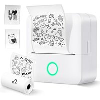 Selbstklebender Etikettendrucker, monochromer Bluetooth-Thermodrucker, Mini-Aufkleberdruckerrollen mit 2 selbstklebenden Etiketten, geeignet für Selbstklebender Etikettendrucker, monochromer Bluetooth-Thermodrucker, Mini-Aufkleberdruckerrollen mit 2 selbstklebenden Etiketten, geeignet für von XVX