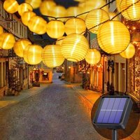 XVX - Solar-Lichterkette für außen – 7 m – 50 LED-Laternen – 8 Modi – wasserdicht – Solarbeleuchtung für Garten, Balkon, Hof, Hochzeit, Weihnachten, von XVX