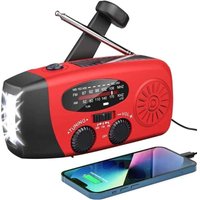 XVX - Solarbetriebenes Notfallradio, autarkes Handkurbelradio mit LED-Taschenlampe, AM/FM/WB-Wetterradio mit wiederaufladbarem 2000-mAh-Akku zum von XVX