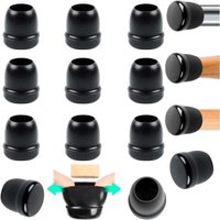 Stuhlbeinbezüge, 16 kleine schwarze Silikon-Bodenschoner für Stuhlbeine, 20–28 mm Stuhlgleiter für Teppich, Teflon-Gleiter und von XVX