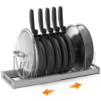 XVX Topfdeckelhalter, erweiterbares Topfregal für Schubladen, Topf-Organizer mit 7 verstellbaren Trennwänden, grau XVX Topfdeckelhalter, erweiterbares Topfregal für Schubladen, Topf-Organizer mit 7 verstellbaren Trennwänden, grau von XVX
