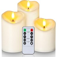 XVX - Wasserdichte flackernde flammenlose Kerzen, batteriebetriebene LED-Stumpenkerzen für den Außenbereich mit Fernbedienung, elektrische künstliche von XVX