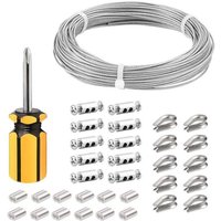 mm Edelstahldrahtseil, 30 m/3 mm Edelstahlseil, beschichtetes Stahlkabel mit Kabelbindern, M3-Hülsen, Edelstahlösen, 3 mm Wäscheleinendrahtseil mm Edelstahldrahtseil, 30 m/3 mm Edelstahlseil, beschichtetes Stahlkabel mit Kabelbindern, M3-Hülsen, Edelstahlösen, 3 mm Wäscheleinendrahtseil von XVX