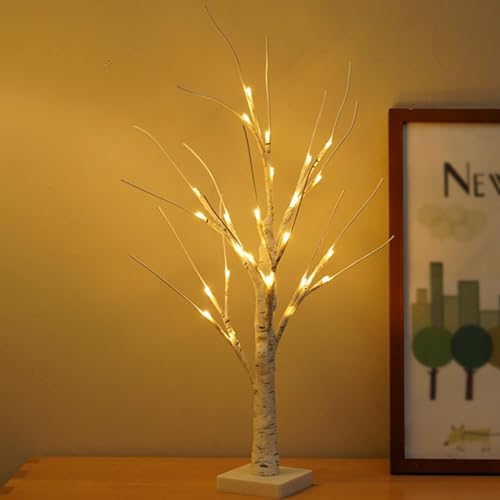 LED Baum Lichter, 24 LED Osterbaum Batteriebetrieb Deko Lichter, Dekobaum Belichtet für Innen, Tische, Wohnzimmer, Ostern Deko - 60cm/2ft von XVZ