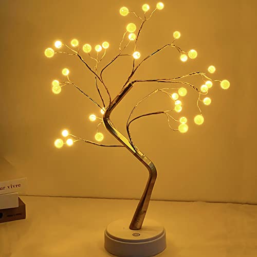 XVZ LED Lichterbaum, 36 LED-Baumlichter Verstellbare Zweige, USB Tischlampe Batteriebetrieben Stimmungslicht für Wohnzimmer, Büro, Esszimmer, Hotel Deko von XVZ