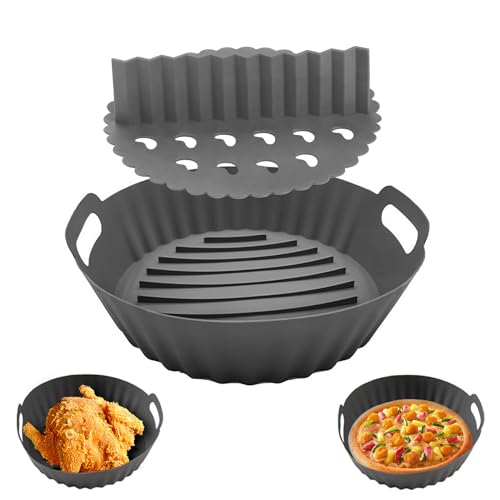 Silikonform Heißluftfritteuse,Silikon Backform Für Heißluftfritteuse passen Silikon Air Fryer Liner Divider, Wiederverwendbarer Air Fryer Silikon Zubehör von XWCHASA