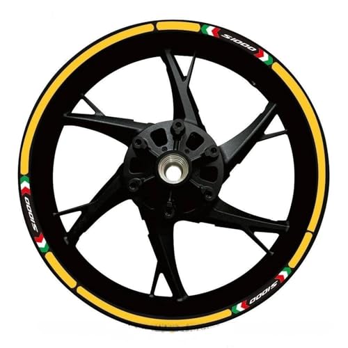 XWDPDNHHD Motorrad-Radnabenaufkleber, Komplettes Set, Reflektierende Felgenaufkleber Für B&MW F900R F800R F900XR S1000RR S1000R S1000XR R1250RT R1200RT Felgenaufkleber-Set(Farbe 1) von XWDPDNHHD