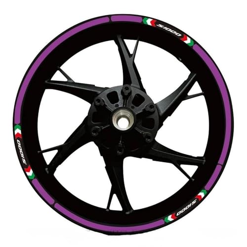 XWDPDNHHD Motorrad-Radnabenaufkleber, Komplettes Set, Reflektierende Felgenaufkleber Für B&MW F900R F800R F900XR S1000RR S1000R S1000XR R1250RT R1200RT Felgenaufkleber-Set(Farbe 11) von XWDPDNHHD