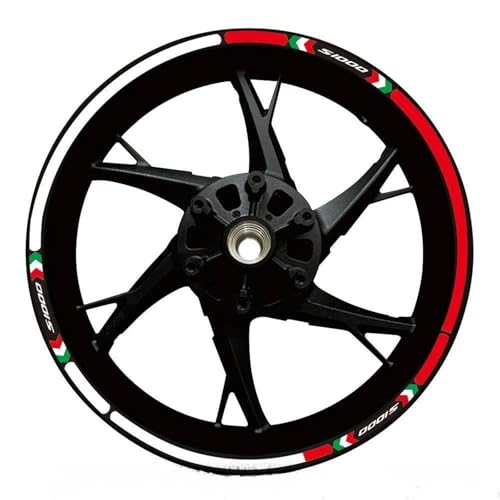 XWDPDNHHD Motorrad-Radnabenaufkleber, Komplettes Set, Reflektierende Felgenaufkleber Für B&MW F900R F800R F900XR S1000RR S1000R S1000XR R1250RT R1200RT Felgenaufkleber-Set(Farbe 13) von XWDPDNHHD