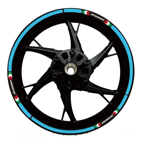 XWDPDNHHD Motorrad-Radnabenaufkleber, Komplettes Set, Reflektierende Felgenaufkleber Für B&MW F900R F800R F900XR S1000RR S1000R S1000XR R1250RT R1200RT Felgenaufkleber-Set(Farbe 9) von XWDPDNHHD