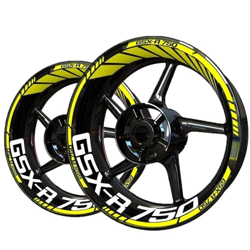 XWDPDNHHD Reflektierender Motorradfelgenaufkleber Für Suzuki GSXR750 GSXR 750 Radnabenaufkleber Abziehbilder Felgenstreifenband Felgenaufkleber-Set(Farbe 7) von XWDPDNHHD